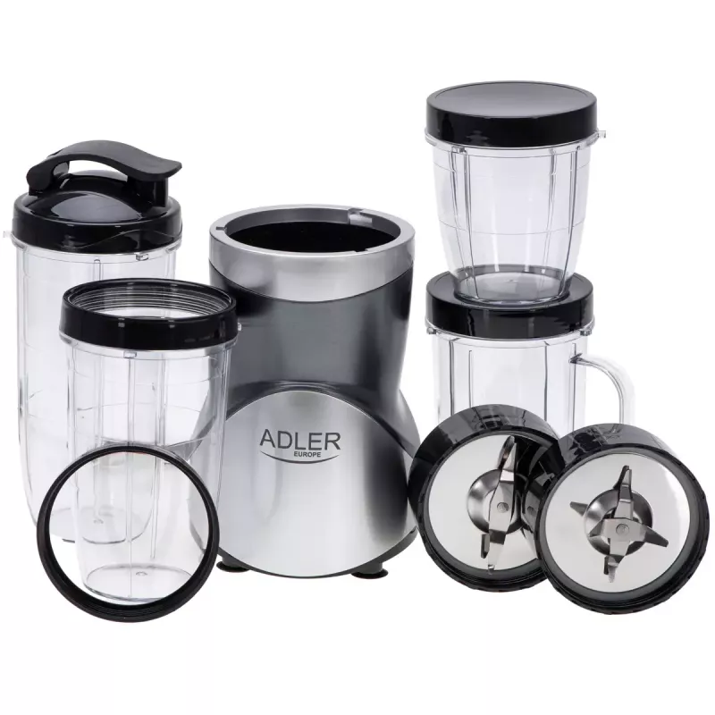 Tabletop blender Adler AD 4084 Smoothie Set — 500 W (max 1200 W), 0.7 L glass jar, removable bowl, black