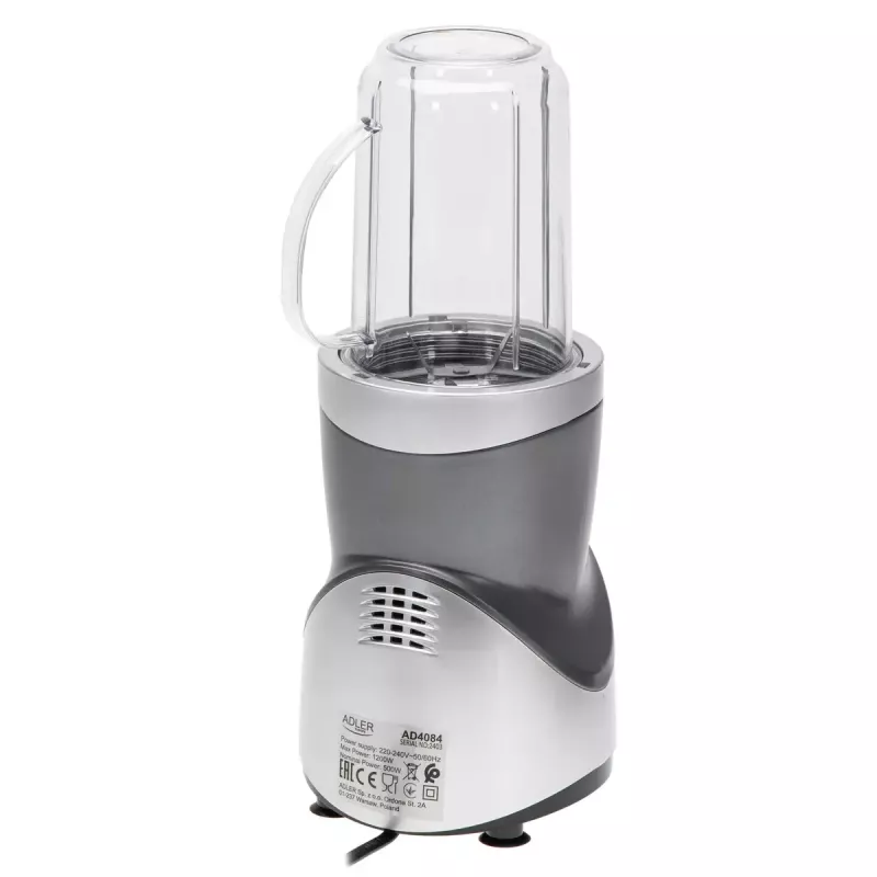 Tabletop blender Adler AD 4084 Smoothie Set — 500 W (max 1200 W), 0.7 L glass jar, removable bowl, black