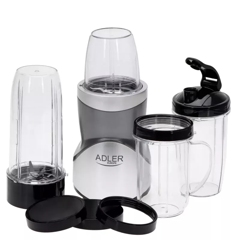 Tabletop blender Adler AD 4084 Smoothie Set — 500 W (max 1200 W), 0.7 L glass jar, removable bowl, black