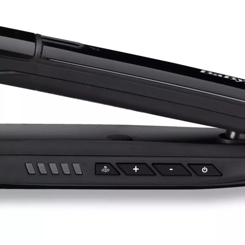Straightening iron BABYLISS ST496E — steam mist styler, wide ceramic plates 39×100 mm, 150–230°C, 67W, 2.5 m swivel cord