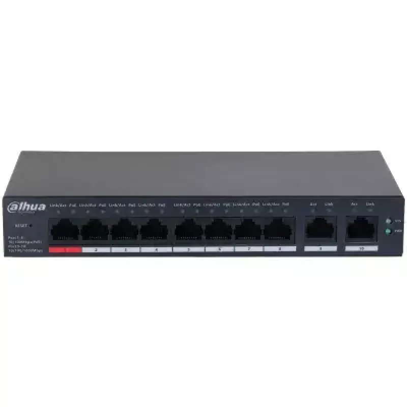 Dahua Technology DH-CS4010-8ET-110 network switch Managed L2 Fast Ethernet (10/100) Power over Ethernet (PoE) Black