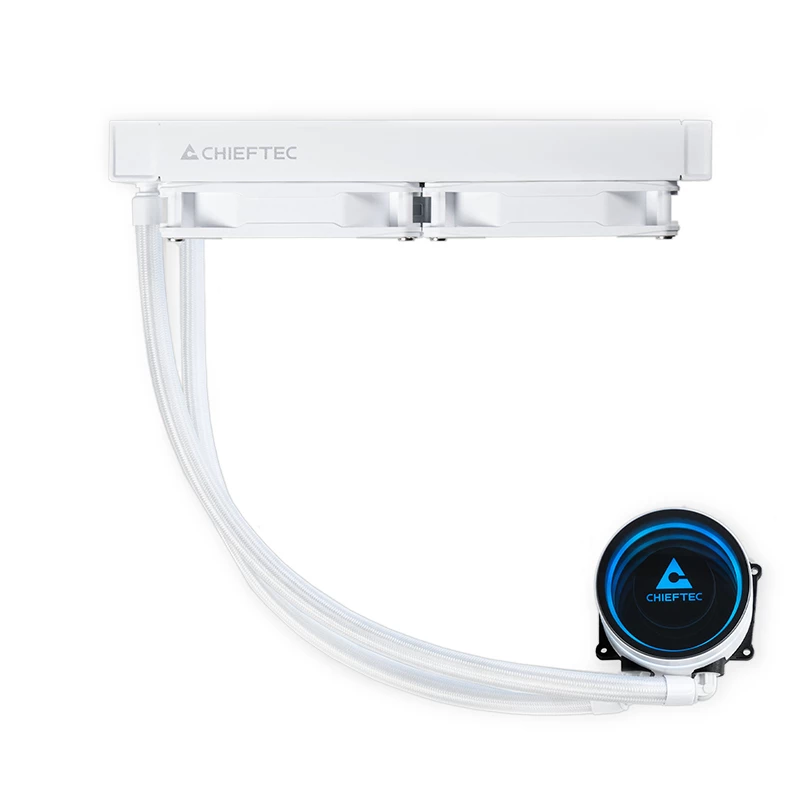 All-in-one liquid cooler CHIEFTEC ICEBERG 240-RGB-W — 240mm radiator, 2 x 120mm RGB fans, white