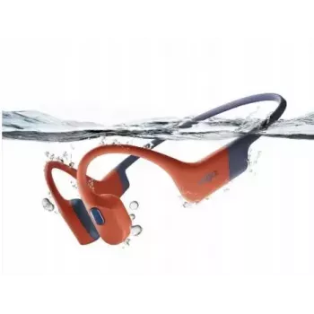 Bone conduction headphones Shokz OpenSwim Pro — binaural, IP68 waterproof, Bluetooth 5.2, up to 9 h runtime, ear-hook, red