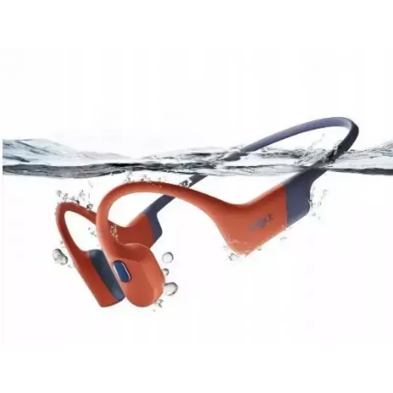 Bone conduction headphones Shokz OpenSwim Pro — binaural, IP68 waterproof, Bluetooth 5.2, up to 9 h runtime, ear-hook, red