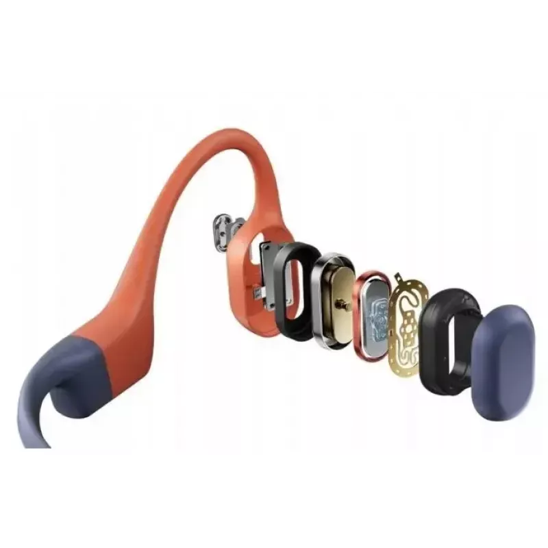 Bone conduction headphones Shokz OpenSwim Pro — binaural, IP68 waterproof, Bluetooth 5.2, up to 9 h runtime, ear-hook, red