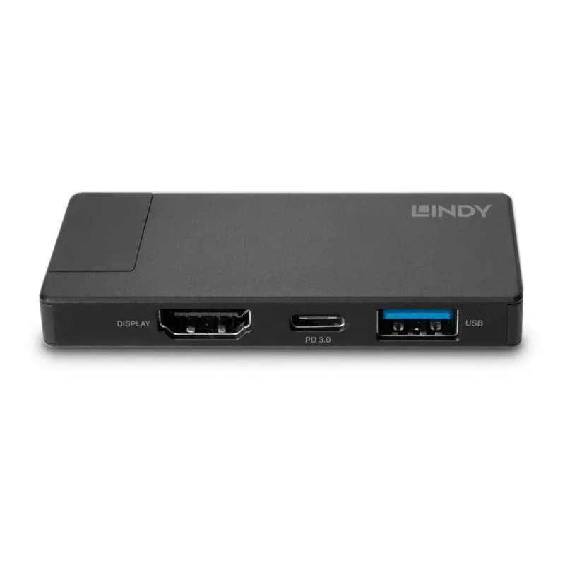 Lindy DST-Micro, USB-C Laptop Micro Docking Station with 4K Support and 100W Pass-Through Charging