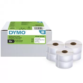 DYMO Authentic LabelWriter Multi-Purpose Labels32mm x 57mm6 Rolls of 1,000 Easy-Peel Labels (6,000 Count)Self-Adhesivefor LabelWriter Label Makers