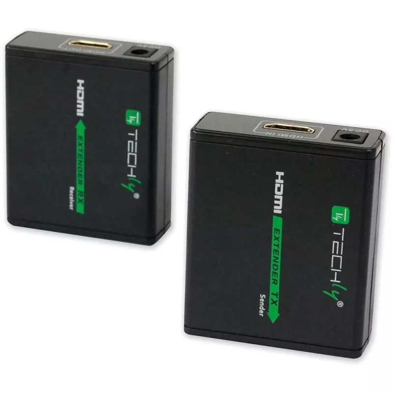 AV transmitter & receiver TECHLY IDATA EXT-E70 — HDMI over Cat6/6a/7 extender, Full HD 1920x1080, 60 m, 10.2 Gbit/s, HDCP, black