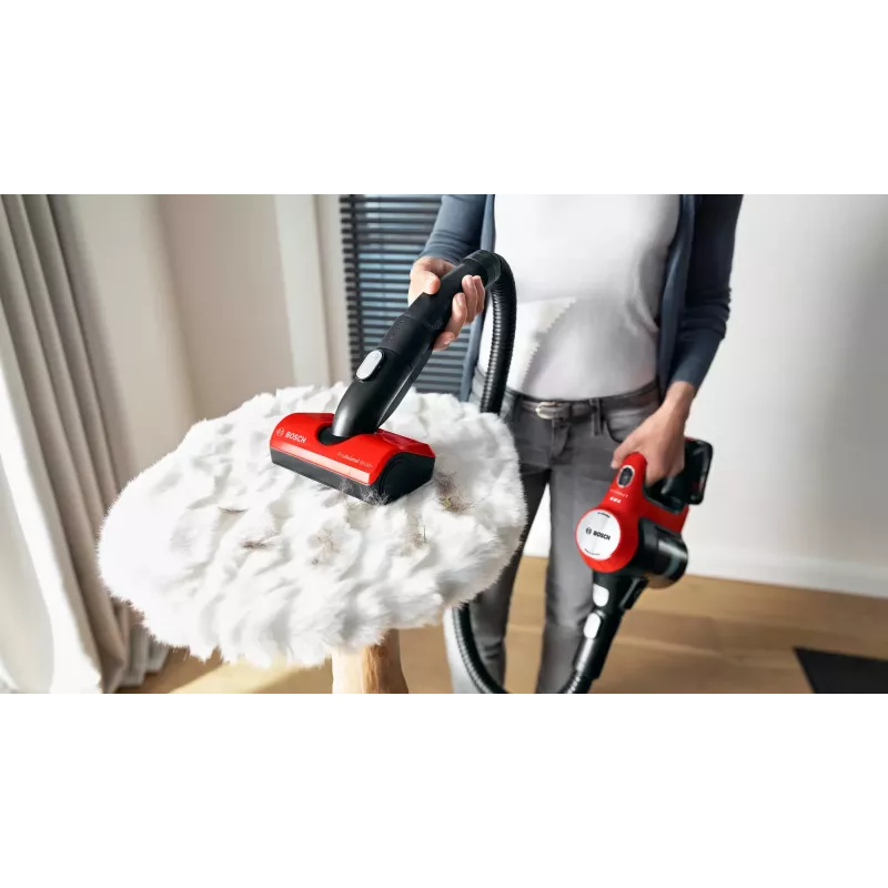 Bosch BBS711ANM stick vacuum/electric broom Battery Dry Bagless 0.3 L Black, Red, Stainless steel