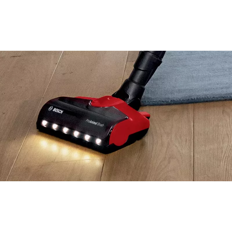 Bosch BBS711ANM stick vacuum/electric broom Battery Dry Bagless 0.3 L Black, Red, Stainless steel