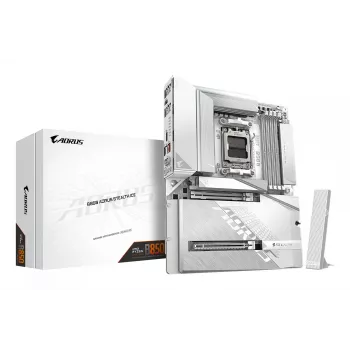 GIGABYTE B850 AORUS STEALTH ICE ATX Motherboard for AMD Socket AM5 — B850, 14+2+2 VRM, DDR5 up to 8200MHz (OC), 2×PCIe5, 2×PCIe4 M.2, Wi‑Fi 7, 5GbE