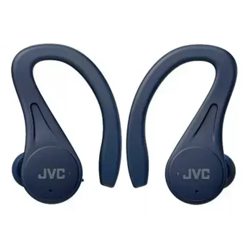 In-ear headphones JVC HA-EC25TAU — True Wireless, Bluetooth 5.1, IPX5, ear-hook, 6 mm drivers, 30 h with case, blue