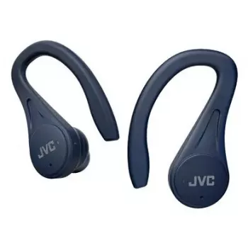 In-ear headphones JVC HA-EC25TAU — True Wireless, Bluetooth 5.1, IPX5, ear-hook, 6 mm drivers, 30 h with case, blue