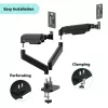 GEMBIRD Desk Mounted Adjustable Double Monitor Arm 17-32 inch, Black