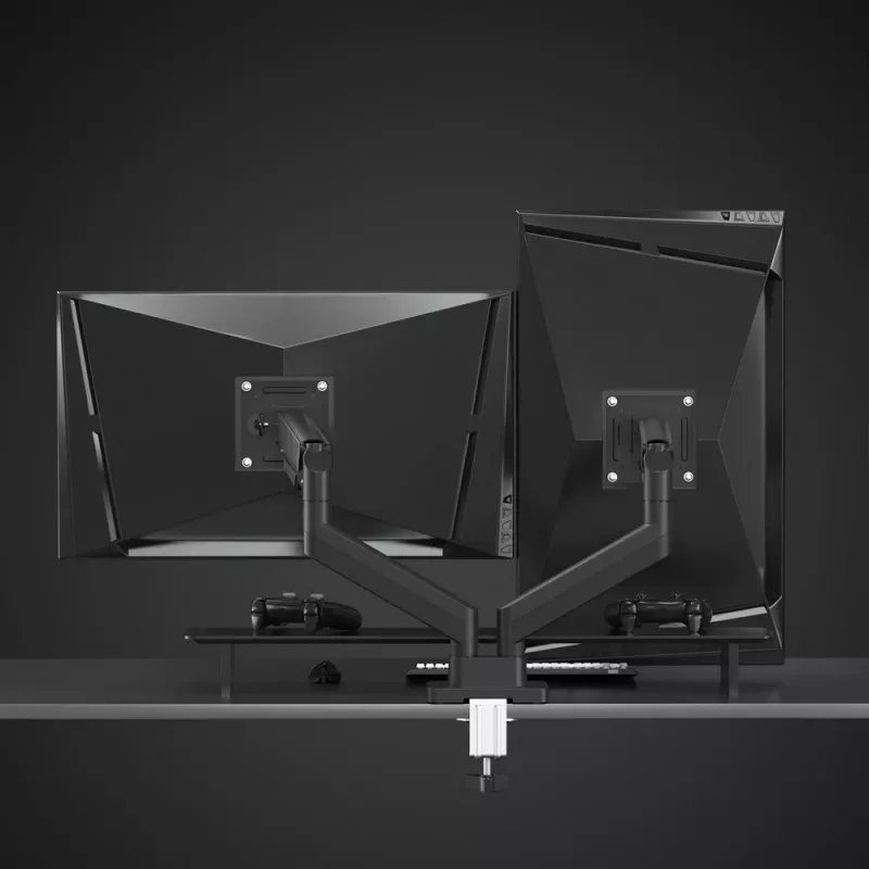 GEMBIRD Desk Mounted Adjustable Double Monitor Arm 17-32 inch, Black