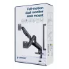 GEMBIRD Desk Mounted Adjustable Double Monitor Arm 17-32 inch, Black