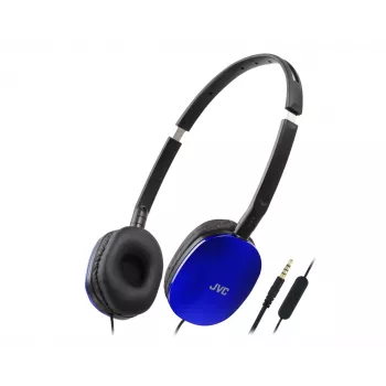 Wired head-band headphones JVC HA-S160M-AU, binaural, 3 cm drivers, 12–24000 Hz, 32 Ω, 1.2 m cable, blue