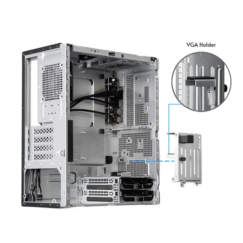 PC Case CHIEFTEC BS-20B-OP Midi Tower, black, microATX/Mini-ITX, 2x 3.5 inch, max GPU 27 cm, 1x 5.25 inch bay, USB-C