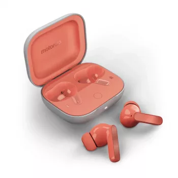 Wireless In-ear Headphones Motorola Moto Buds — Coral, Bluetooth 5.3, ANC, Dolby Atmos, 9 h playback (42 h with case)