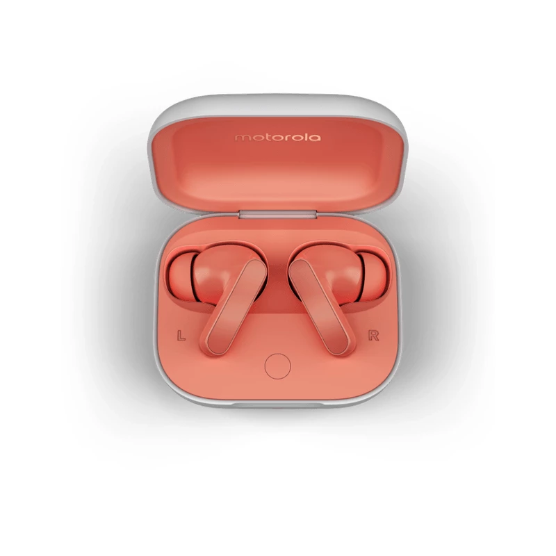 Wireless In-ear Headphones Motorola Moto Buds — Coral, Bluetooth 5.3, ANC, Dolby Atmos, 9 h playback (42 h with case)