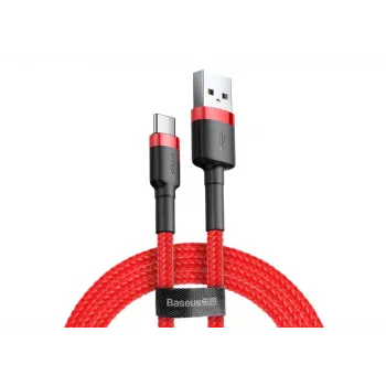 BASEUS Braided Cafule Fast Charging Cable - USB Type-A To Type-C 2A - 2m - Red (Nylon)