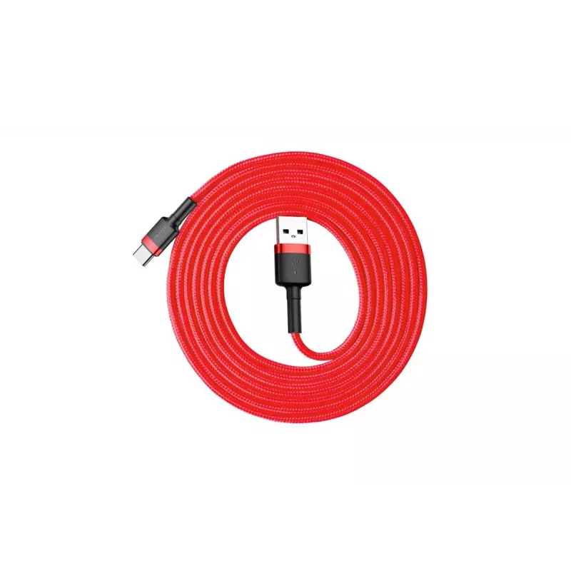 BASEUS Braided Cafule Fast Charging Cable - USB Type-A To Type-C 2A - 2m - Red (Nylon)