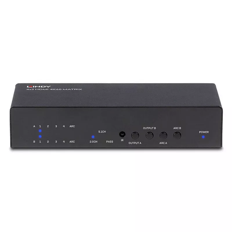 AV matrix switcher Lindy 4x2 HDMI 4K60 Matrix