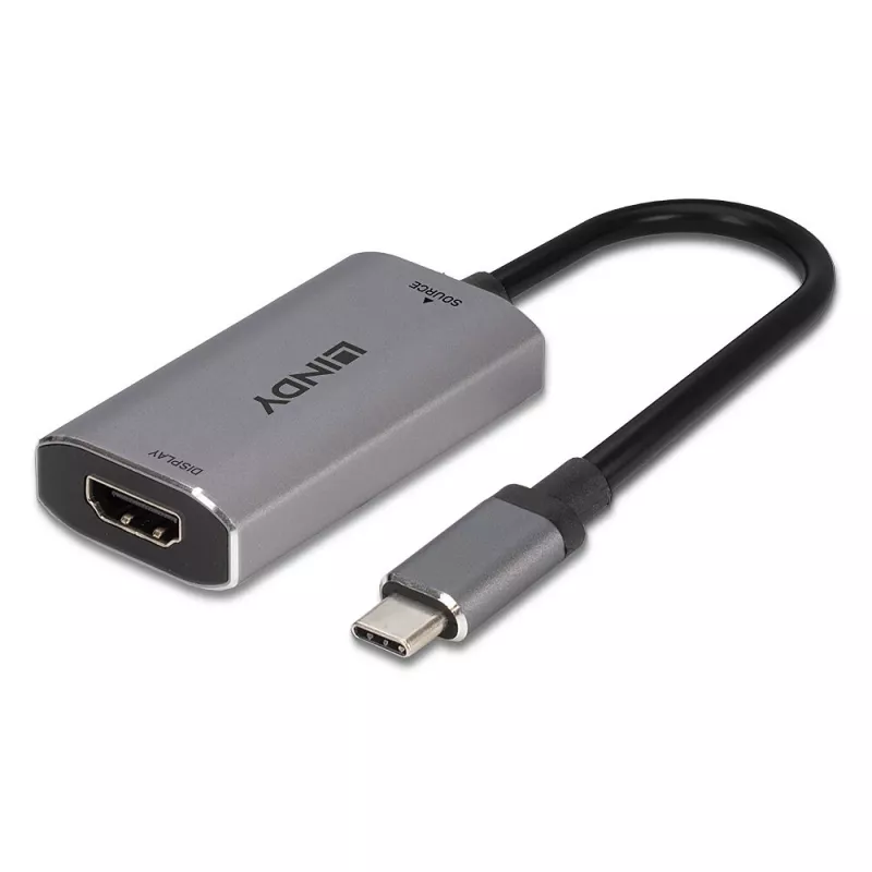 Lindy USB Type C to HDMI 8K60 Converter, 0.11 m, USB Type-C, HDMI, Male, Female, Straight