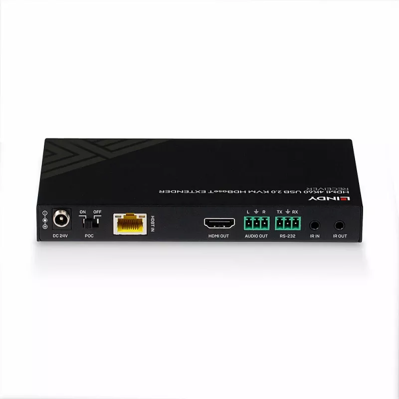 Lindy 150m Cat.6 HDMI 4K60, IR, RS-232 & Audio HDBaseT KVM Extender, Receiver