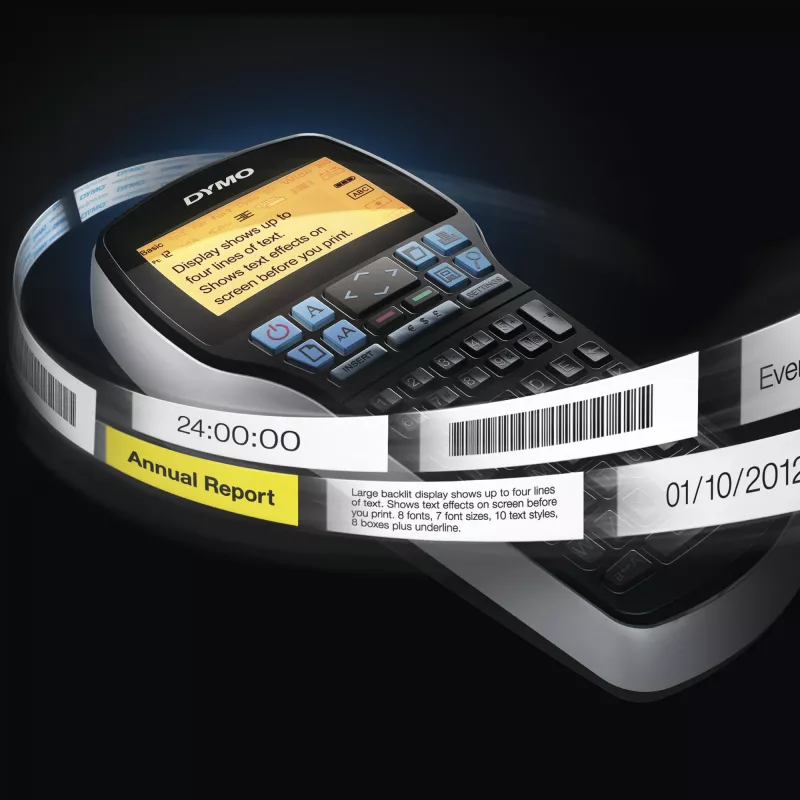 DYMO LabelManager 420P High Performance Rechargeable Portable Label Maker Kit | ABC Keyboard with 4 Rolls of D1 Labels & Carrying Case