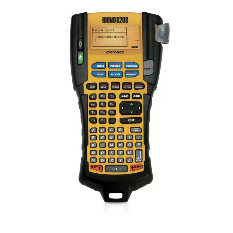 DYMO RHINO 5200 Industrial Label Maker | Labelling Machine Kit Case | Time-Saving Hot KeysPrints FastDurable Label Maker For Job Sites and Heavy-Duty Labelling Jobs (EU Type C Plug)