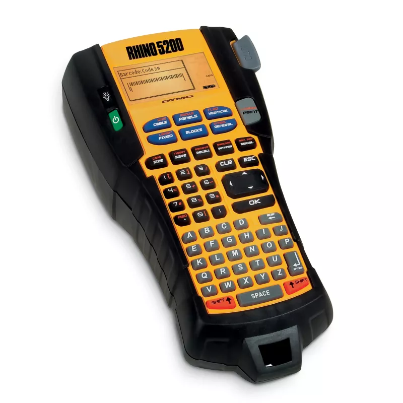 DYMO RHINO 5200 Industrial Label Maker | Labelling Machine Kit Case | Time-Saving Hot KeysPrints FastDurable Label Maker For Job Sites and Heavy-Duty Labelling Jobs (EU Type C Plug)