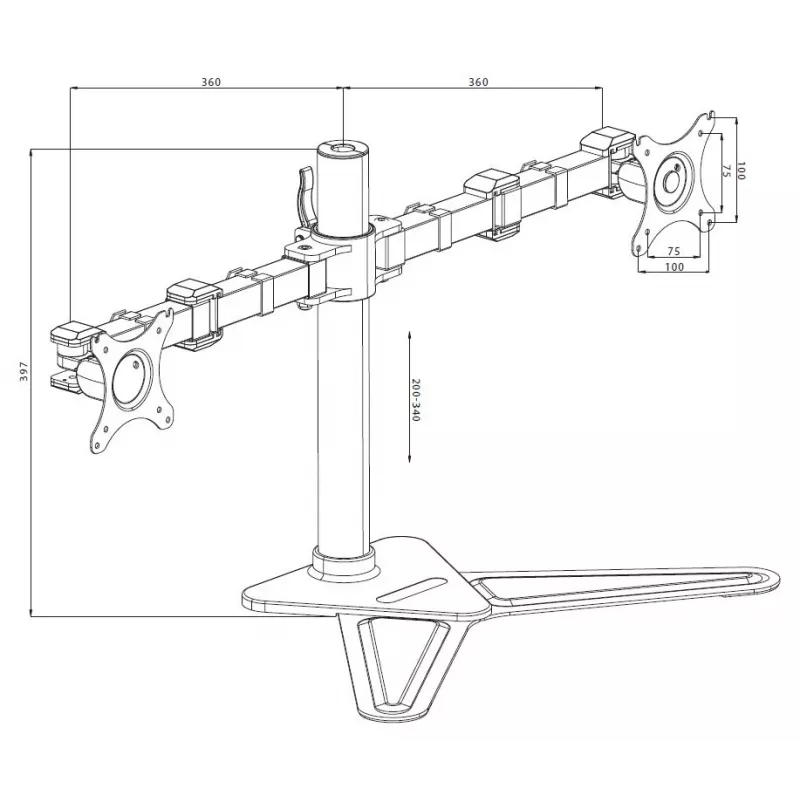 iiyama DS1002D-B1 monitor mount / stand 76.2 cm (30 inch) Desk Black