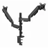 Monitor desk mount Gembird MA-DA2P-02 for 2 displays, up to 81.3 cm (32 inch), VESA 75x75–100x100, max weight 9 kg each, clamp/grommet, black