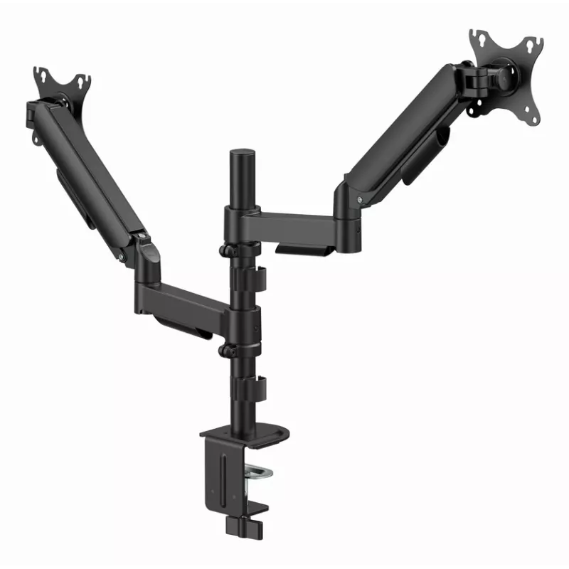Monitor desk mount Gembird MA-DA2P-02 for 2 displays, up to 81.3 cm (32 inch), VESA 75x75–100x100, max weight 9 kg each, clamp/grommet, black