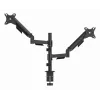 Monitor desk mount Gembird MA-DA2P-02 for 2 displays, up to 81.3 cm (32 inch), VESA 75x75–100x100, max weight 9 kg each, clamp/grommet, black