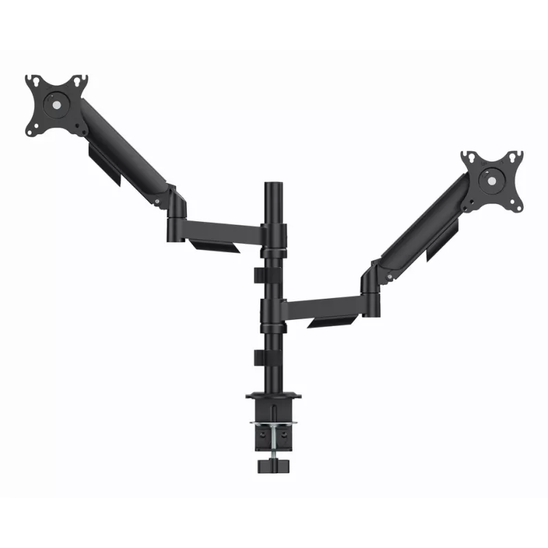 Monitor desk mount Gembird MA-DA2P-02 for 2 displays, up to 81.3 cm (32 inch), VESA 75x75–100x100, max weight 9 kg each, clamp/grommet, black
