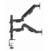 Monitor desk mount Gembird MA-DA2P-02 for 2 displays, up to 81.3 cm (32 inch), VESA 75x75–100x100, max weight 9 kg each, clamp/grommet, black