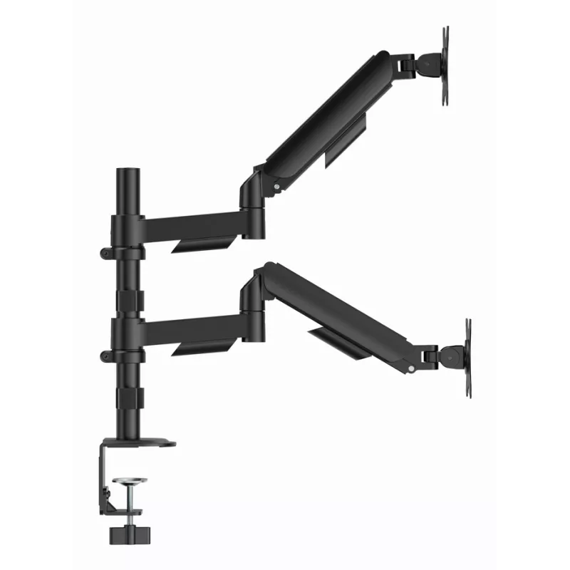 Monitor desk mount Gembird MA-DA2P-02 for 2 displays, up to 81.3 cm (32 inch), VESA 75x75–100x100, max weight 9 kg each, clamp/grommet, black