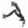 GEMBIRD Adjustable Desk 2-Display Mounting Arm with USB Ports, 17-32 in