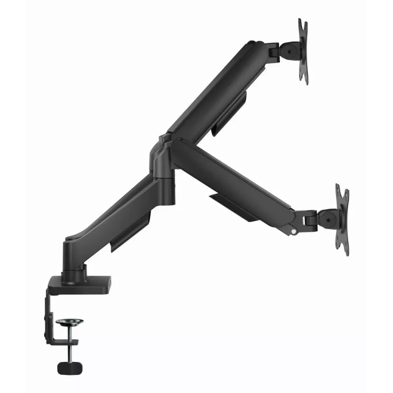 GEMBIRD Adjustable Desk 2-Display Mounting Arm with USB Ports, 17-32 in