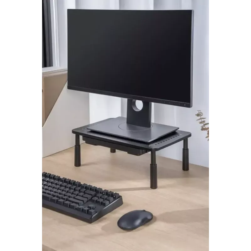 Gembird MS-TABLE-D-01 adjustable monitor stand with drawer