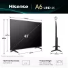 TV Hisense 43A6Q 43 inch 4K Ultra HD LED Smart TV, VIDAA, HDR10+, Direct-LED, 3×HDMI, Wi‑Fi, Bluetooth