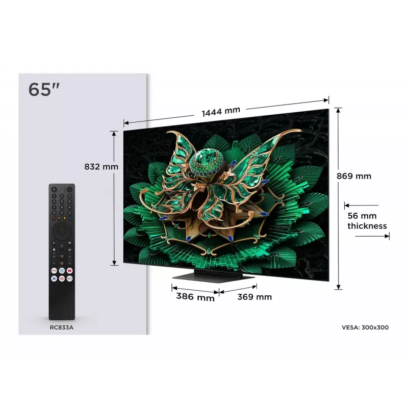 TCL 65C7K TV 165.1 cm (65 inch) 4K Ultra HD Smart TV Wi-Fi Metallic 2600 cd/m²