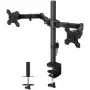 Monitor mount TECHLY ICA-LCD-382-D for 2 displays, desk clamp, up to 27 inch, 20 kg, VESA 75x75–100x100, black