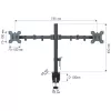 Monitor mount TECHLY ICA-LCD-382-D for 2 displays, desk clamp, up to 27 inch, 20 kg, VESA 75x75–100x100, black