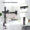 Monitor mount TECHLY ICA-LCD-382-D for 2 displays, desk clamp, up to 27 inch, 20 kg, VESA 75x75–100x100, black