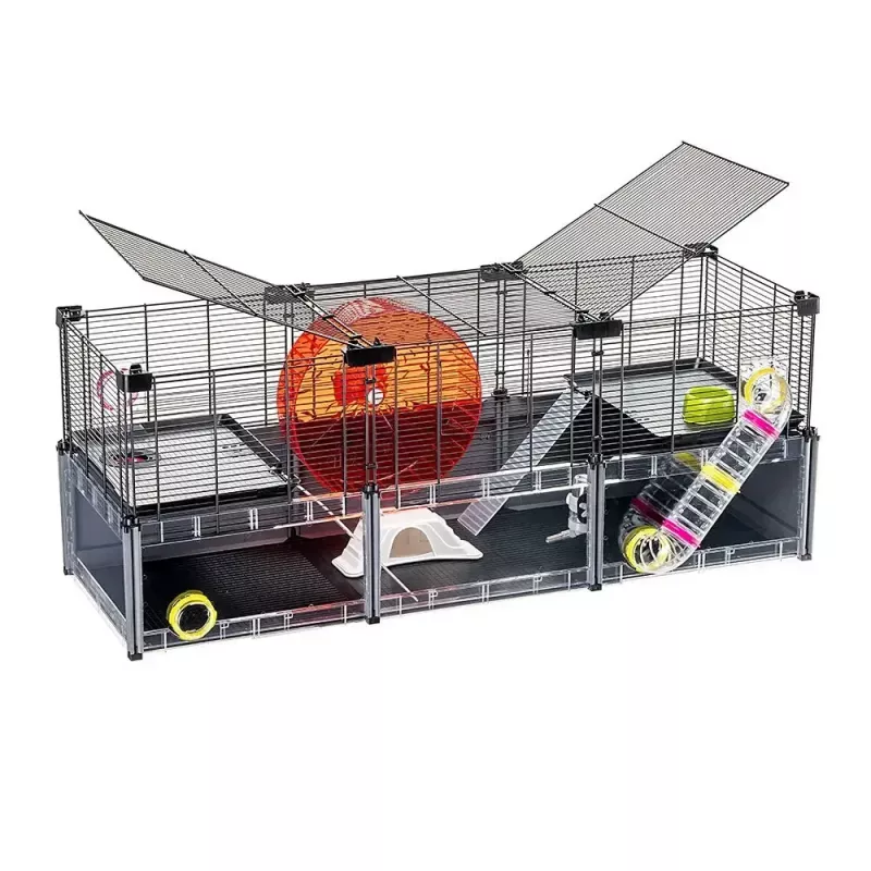 Rodent cage FERPLAST Multipla hamster large 107.5×37.5×42 cm, metal, black