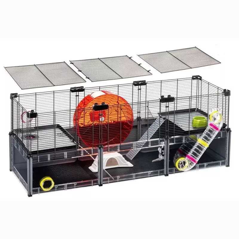 Rodent cage FERPLAST Multipla hamster large 107.5×37.5×42 cm, metal, black