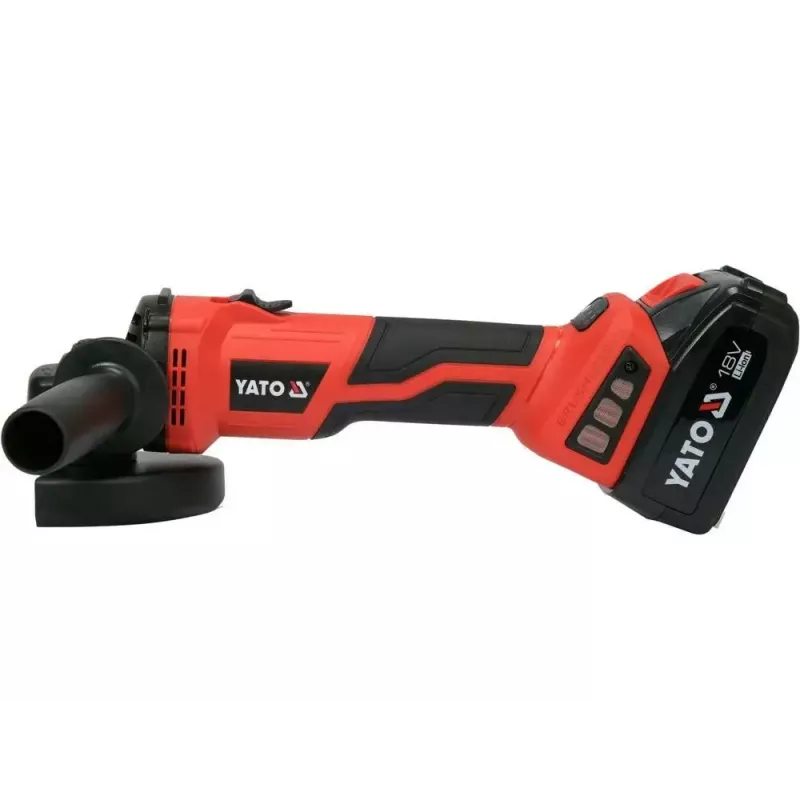 Angle grinder YATO YT-828295, cordless 18 V, brushless, 125 mm disc, 2x 4 Ah Li-Ion batteries, 1.26 kg